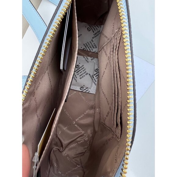 Michael Kors crossbody tech attach small jet set travel MK signature pale ocean - Picture 6 of 8